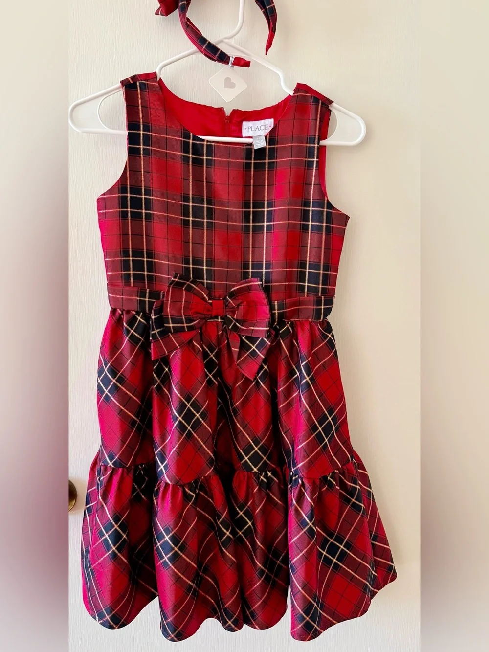 The Children's Place Red Plaid Holiday Dress Kids Size 12